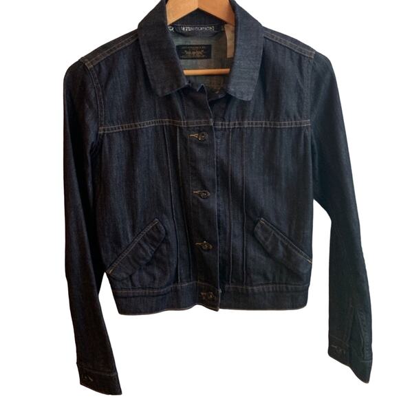 Levi’s Dark Denim Fashion Cropped Jacket Small - Picture 1 of 8